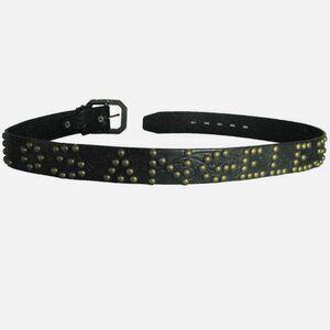 True Religion Los Angeles Studded Black Leather Belt